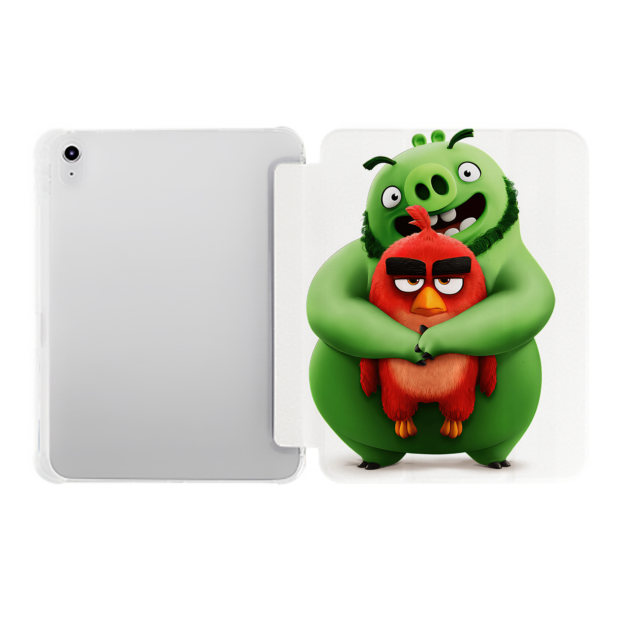 （画像用） Angry Birds アングリーバード IPad ケース ペン収納付き 三つ折りスタンド PUレザー×シリコン 対応機種9.5/10.5/10.9インチ
